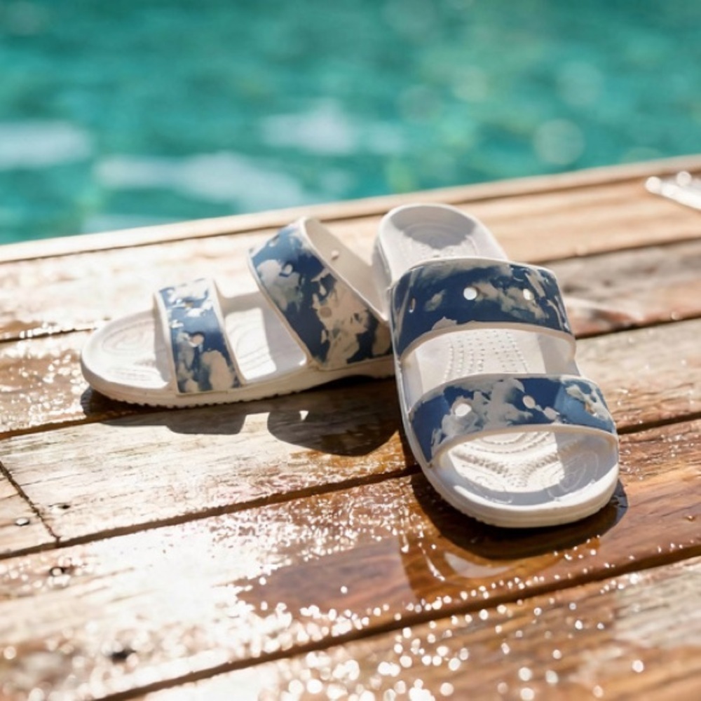 CROCS Women's Sandals in Blue and White